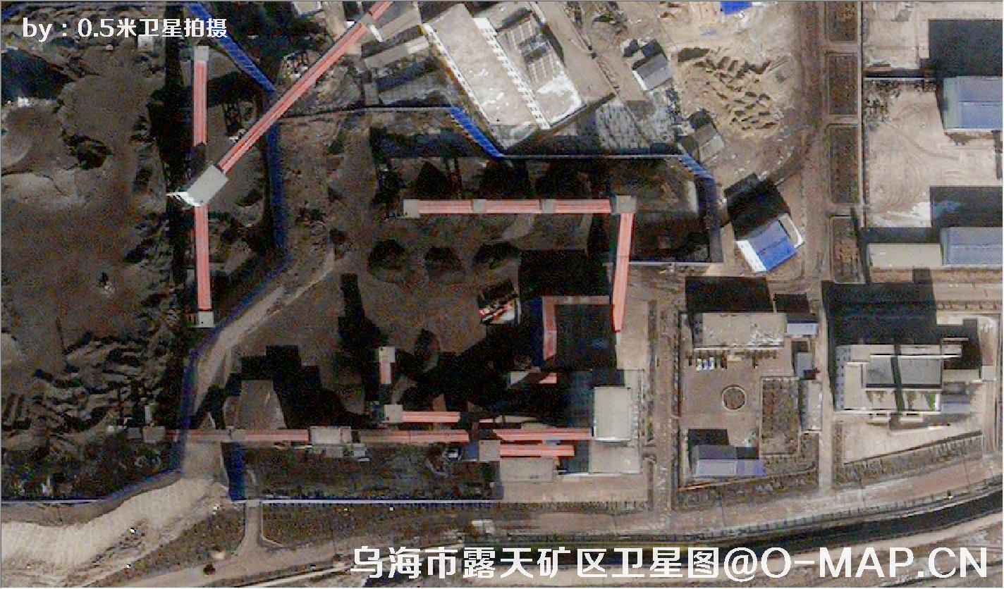 美国0.5米卫星拍摄的乌海市某露天煤矿卫星图片