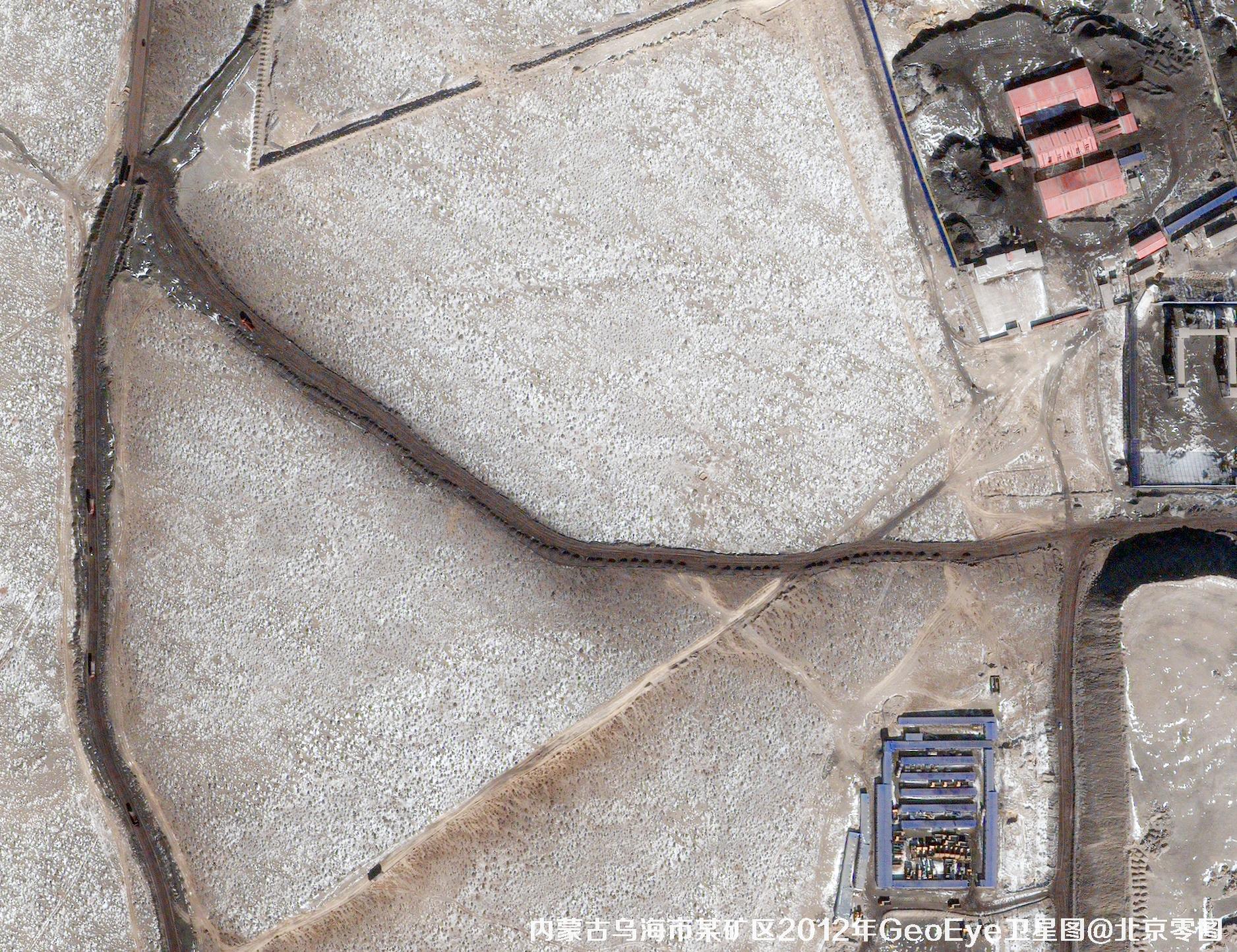 GeoEye卫星2012年拍摄的内蒙古乌海市某矿区卫星图