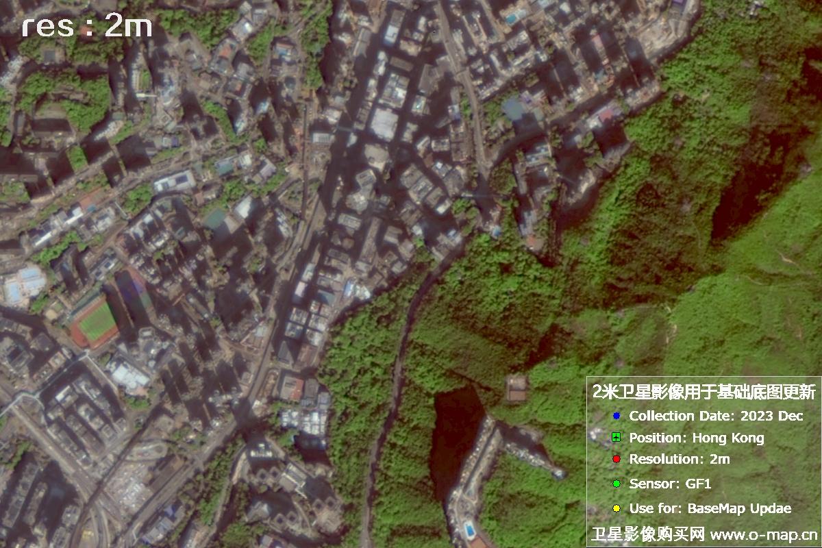 2米GF1号卫星2023年12月拍摄的香港卫星图像
