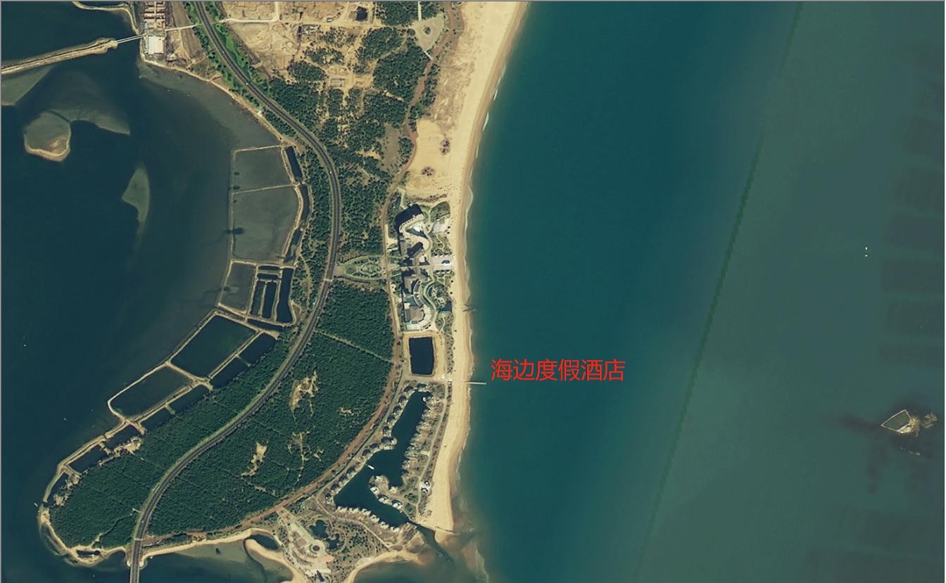 荣成海边度假酒店卫星影像图