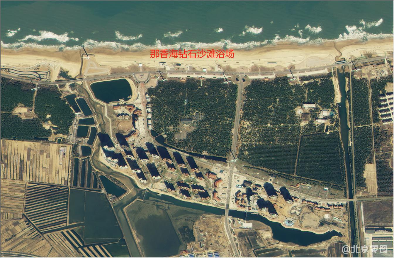 荣成钻石沙滩浴场卫星影像图