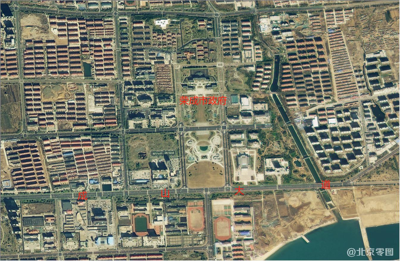 荣成市政府广场卫星影像图