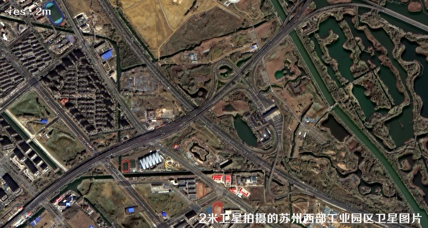GF1号卫星拍摄的苏州市相城区相城区东部工业园区和西部工业园区】2米卫星图