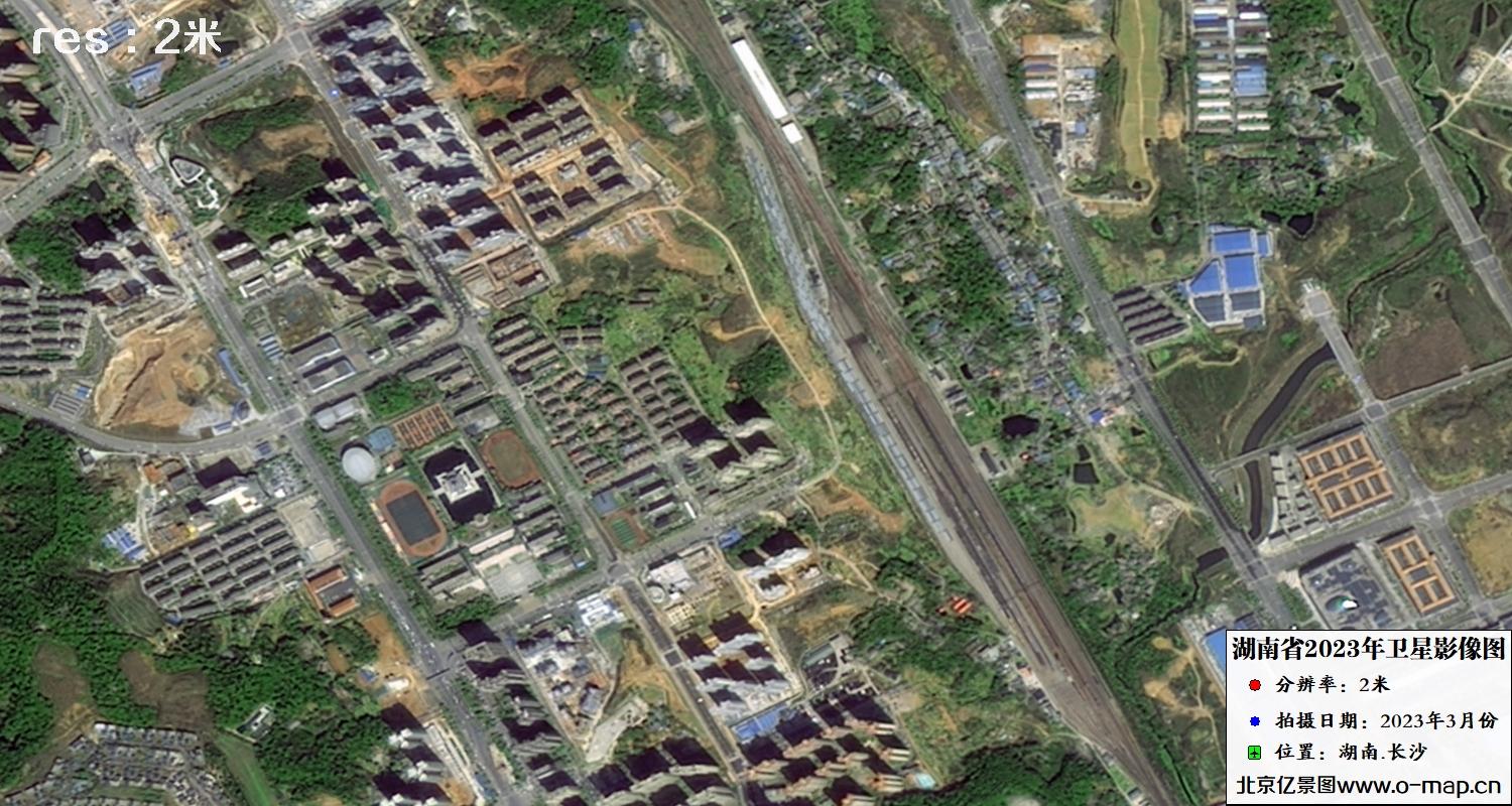 GF1B卫星拍摄的湖南省长沙市2023年3月份2米分辨率卫星图