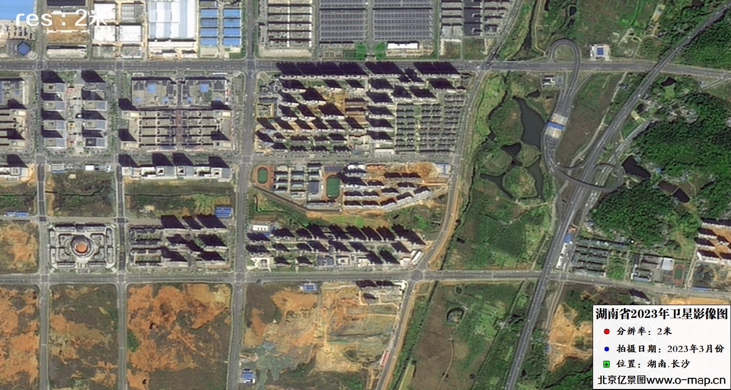 GF1B卫星拍摄的湖南省长沙市2023年3月份2米分辨率卫星图