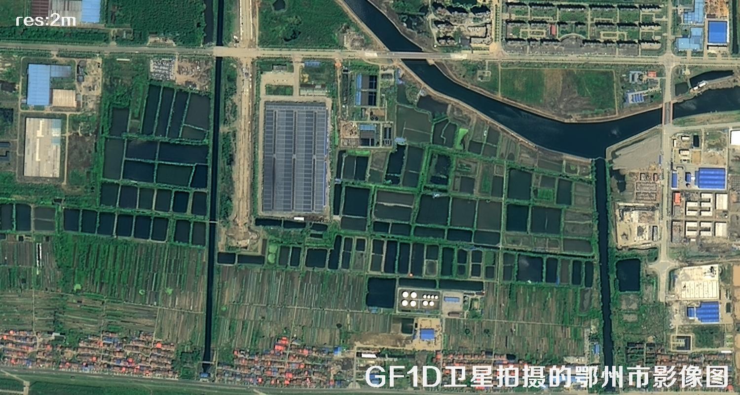 GF1D卫星拍摄的鄂州市2米分辨率卫星图
