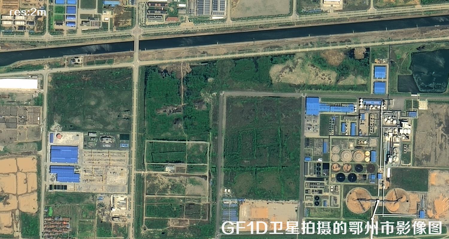 GF1D卫星拍摄的鄂州市2米分辨率卫星图