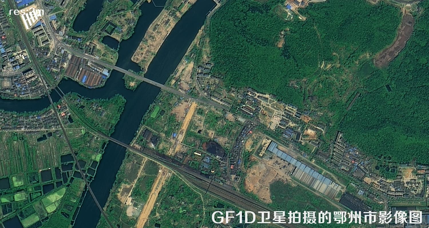 GF1D卫星拍摄的鄂州市2米分辨率卫星图
