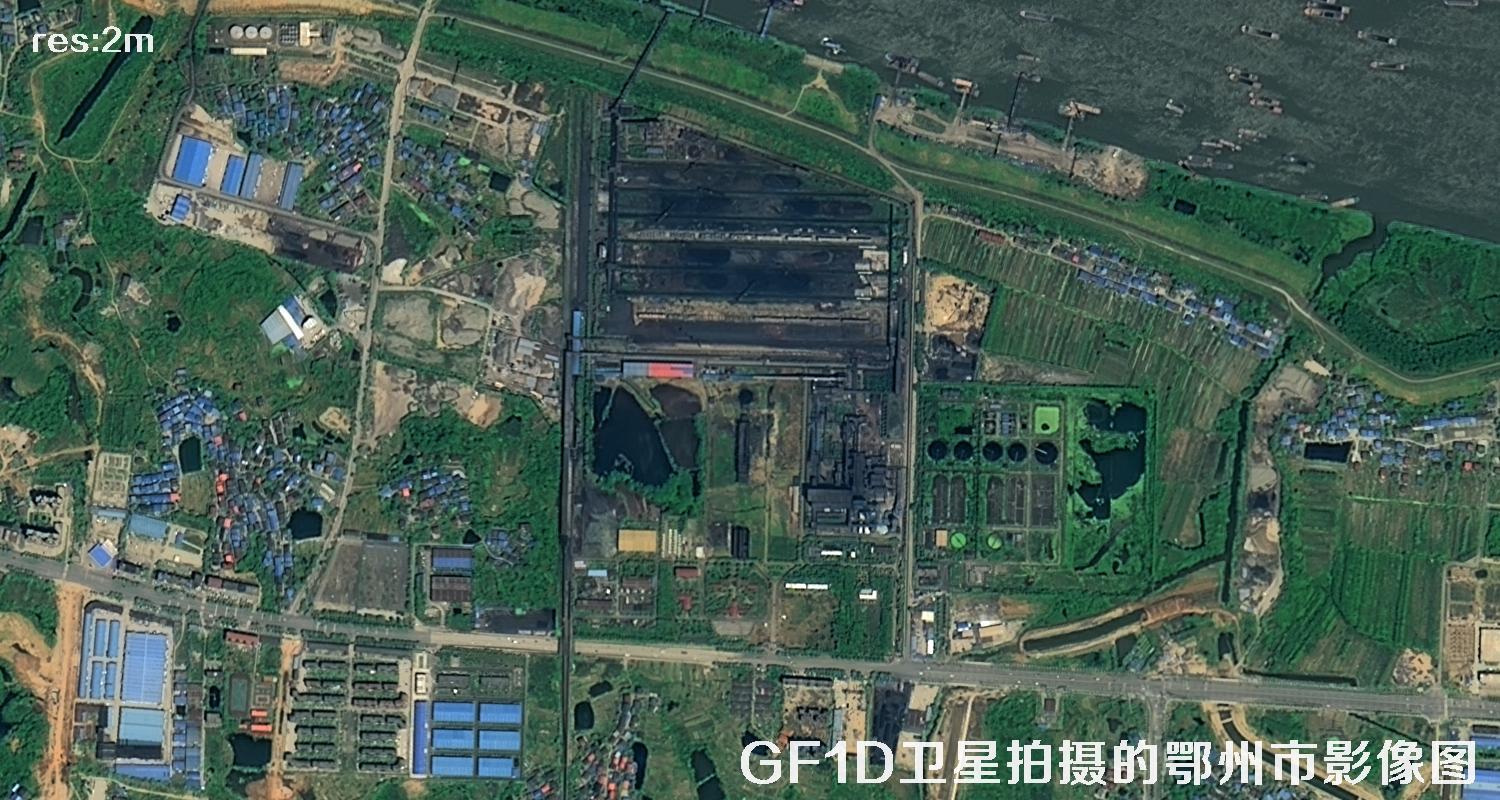 GF1D卫星拍摄的鄂州市2米分辨率卫星图
