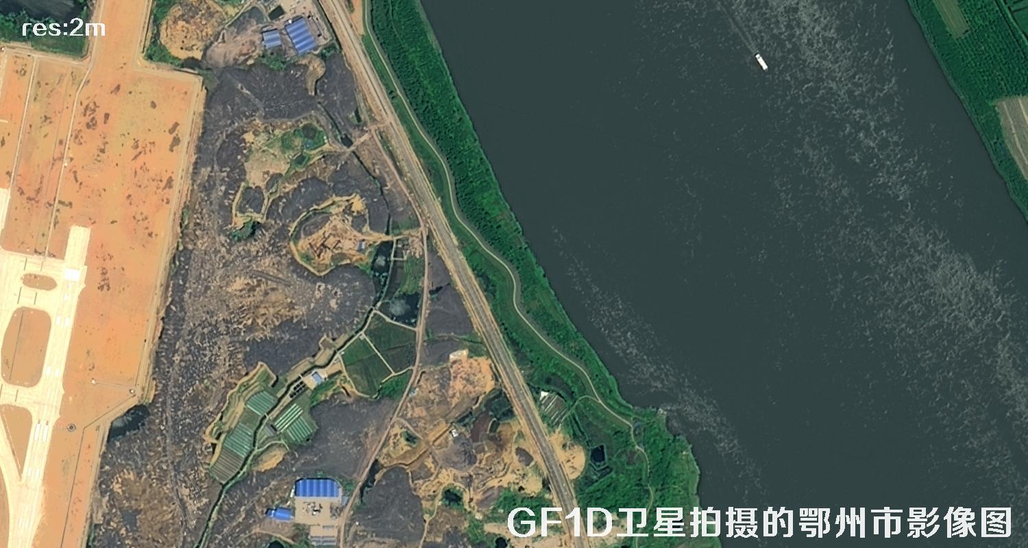 GF1D卫星拍摄的鄂州市2米分辨率卫星图