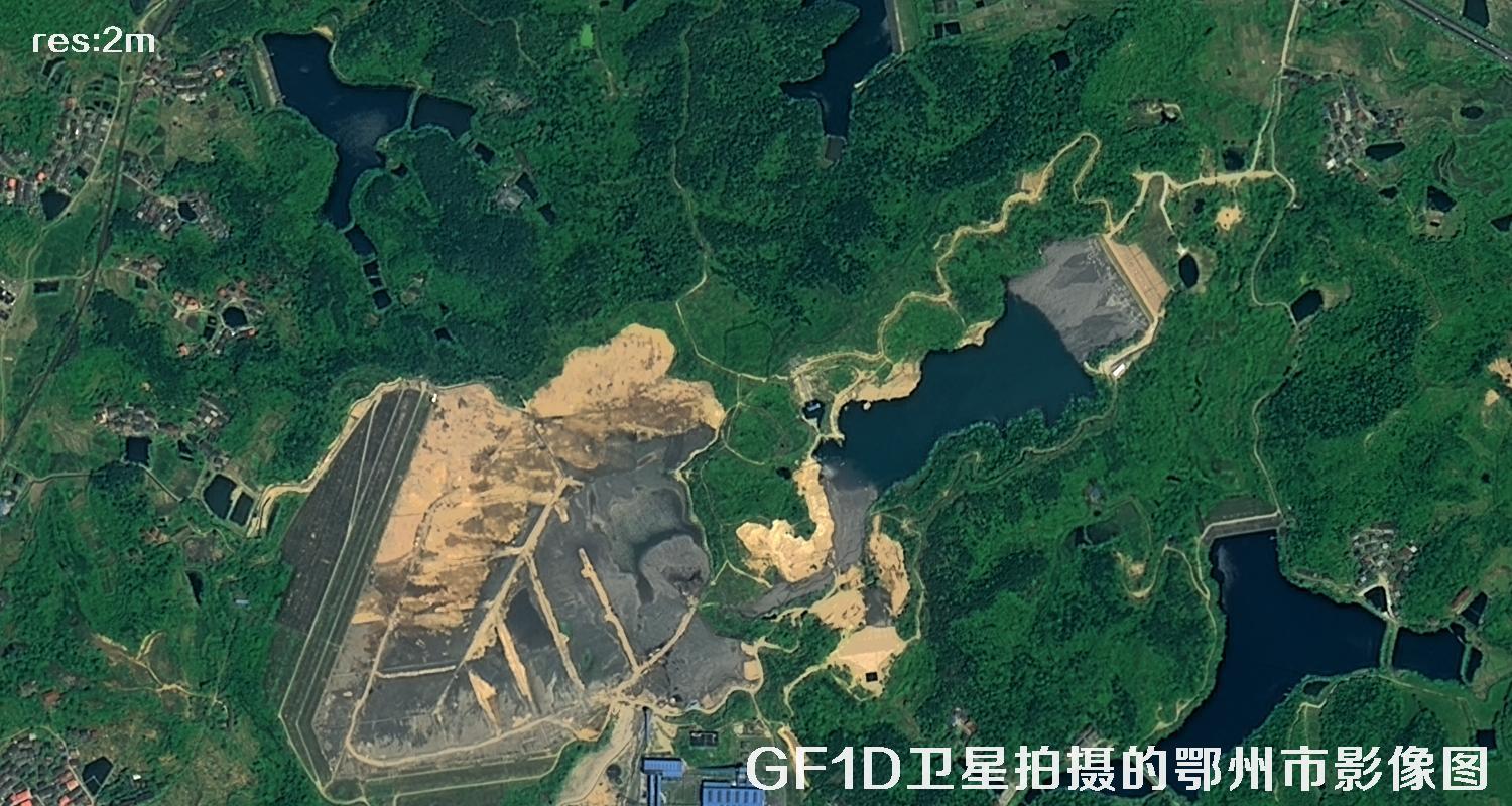 GF1D卫星拍摄的鄂州市2米分辨率卫星图