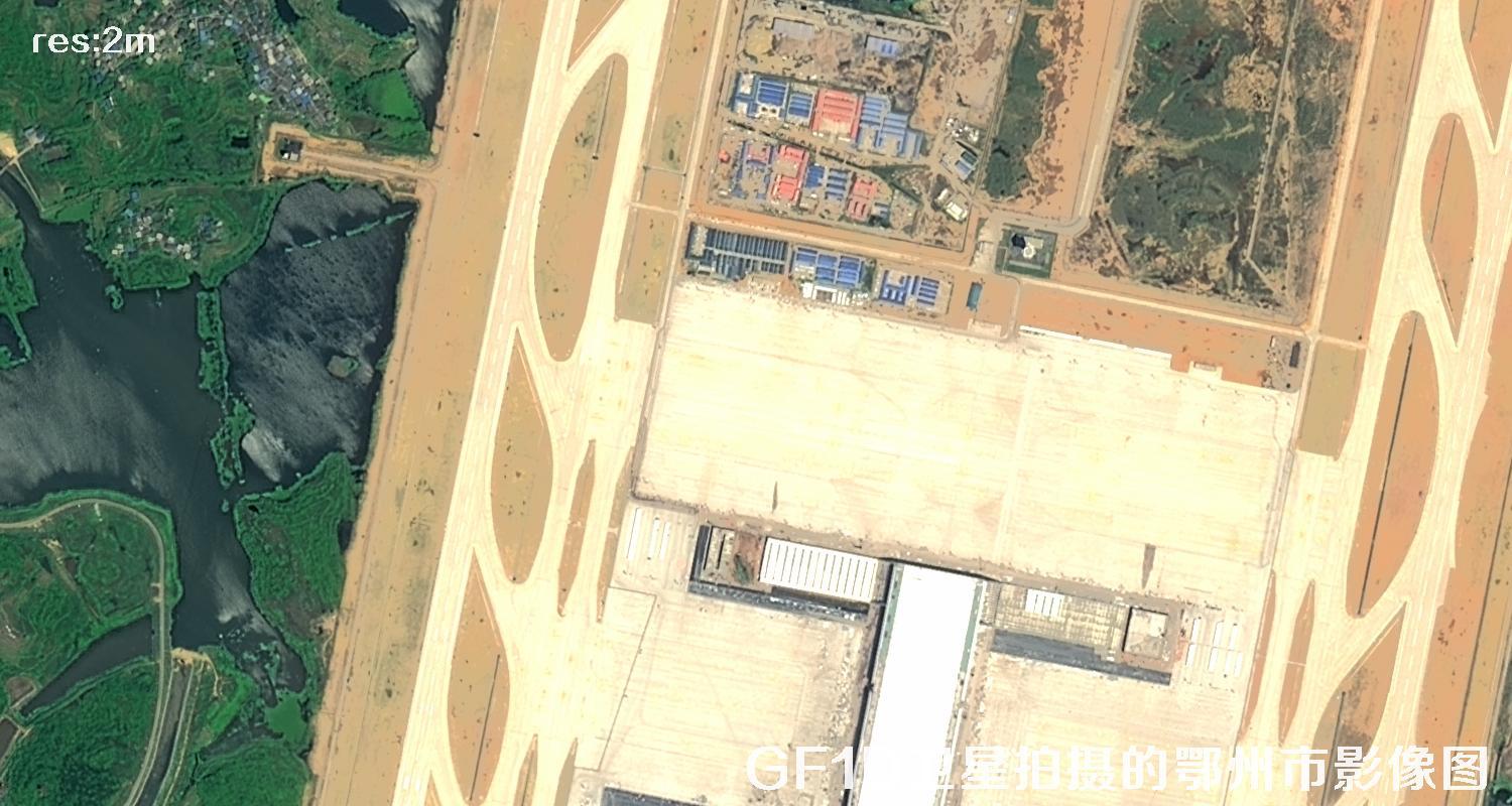 GF1D卫星拍摄的鄂州市2米分辨率卫星图
