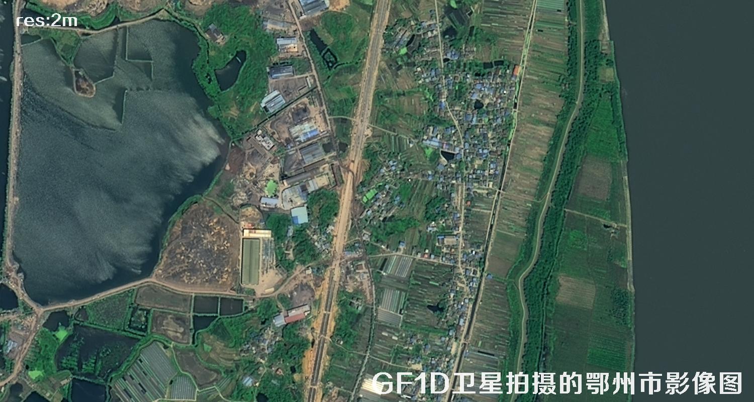 GF1D卫星拍摄的鄂州市2米分辨率卫星图