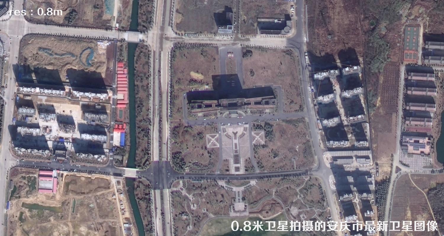 国产0.8米卫星高分二号拍摄的安徽省安庆市最新卫星图像