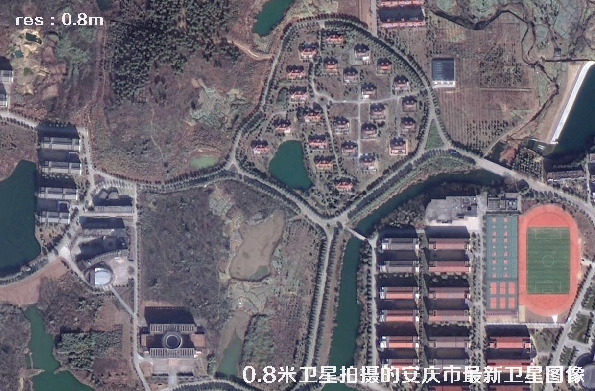 国产0.8米卫星高分二号拍摄的安徽省安庆市最新卫星图像