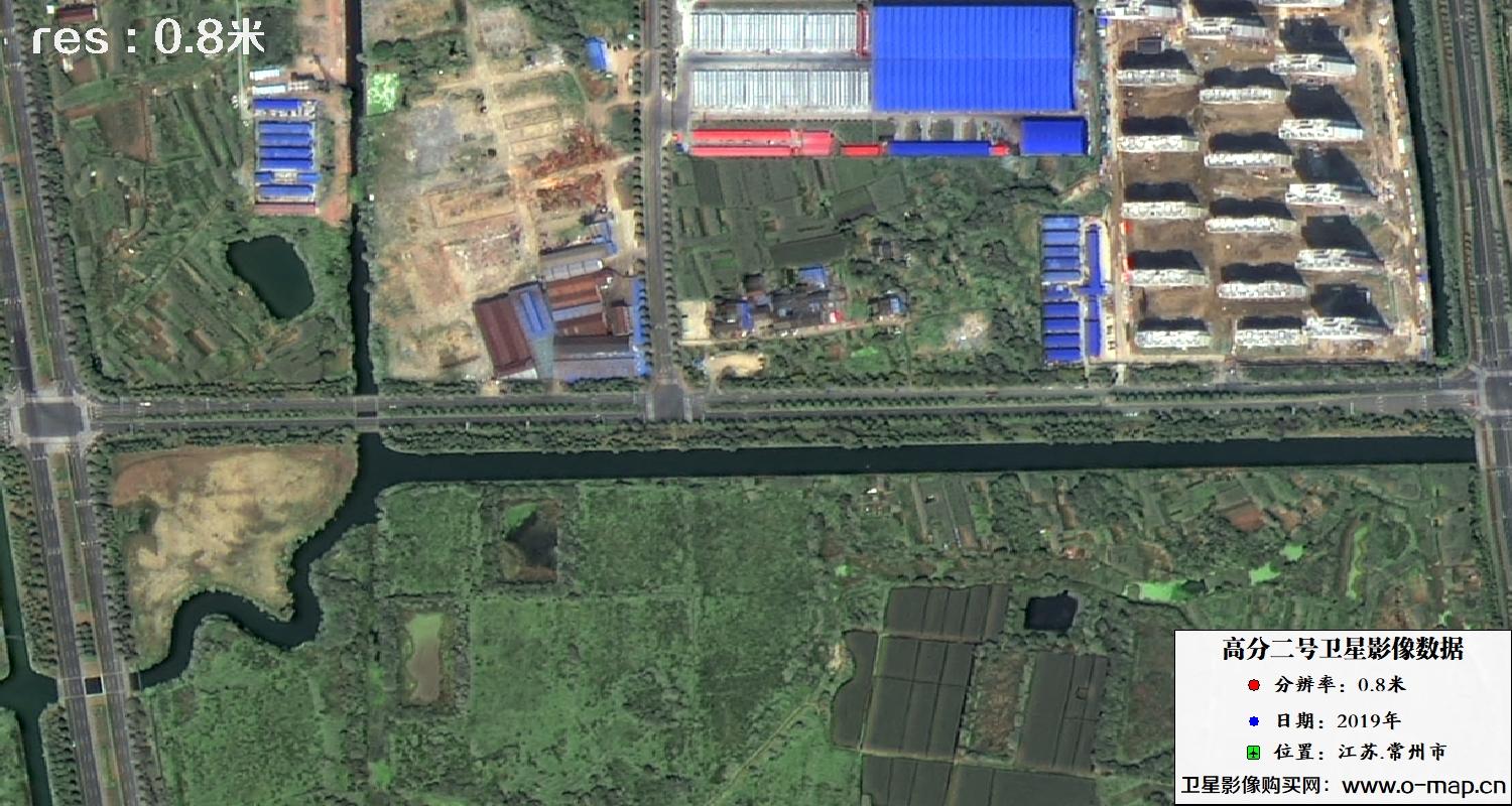 江苏省常州市2019年0.8米GF2卫星影像图