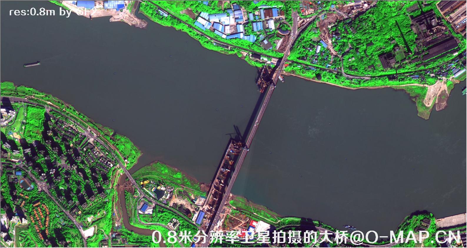 0.8米分辨率卫星拍摄的高清大桥卫星图