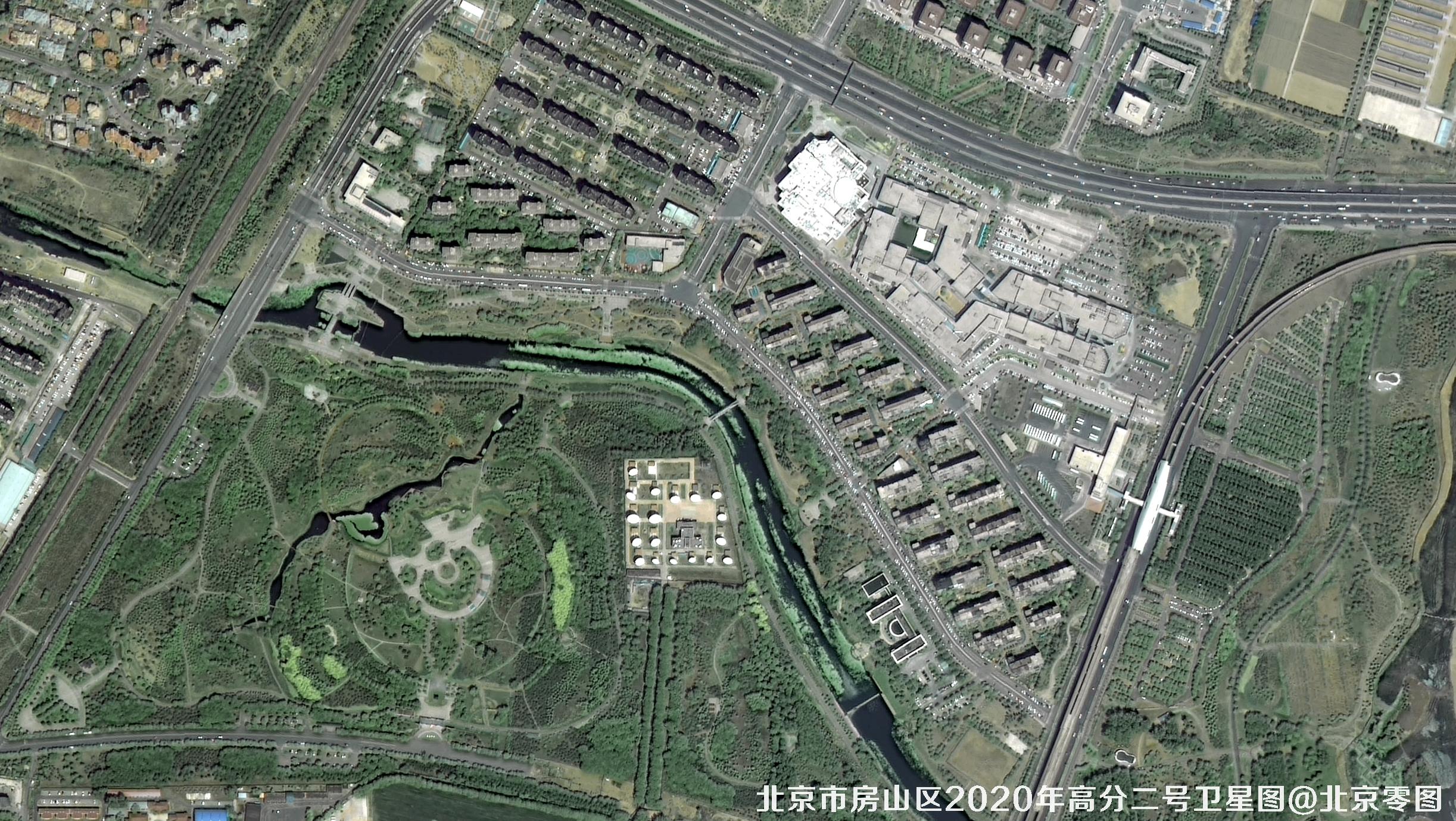 高分二号卫星拍摄的北京市房山区卫星图