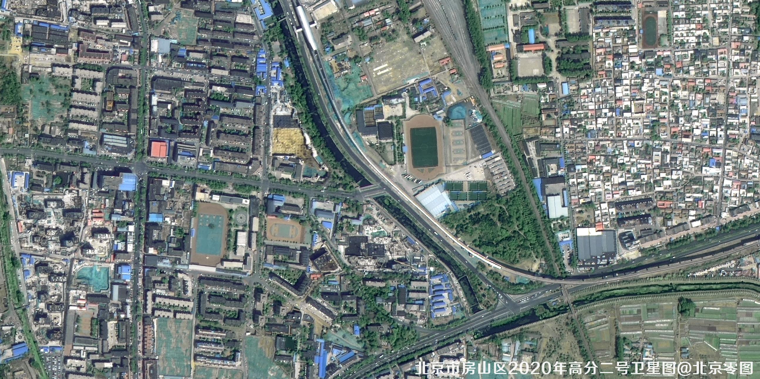 高分二号卫星拍摄的北京市房山区卫星图