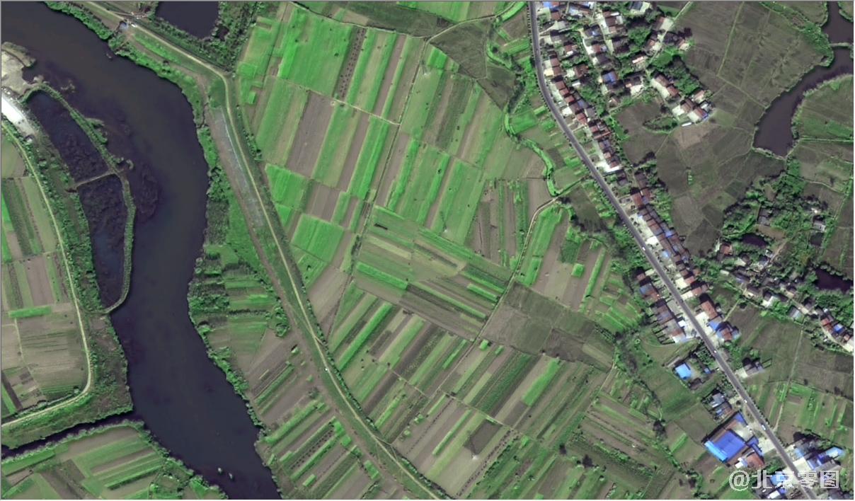 高分二号卫星拍摄的0.8米遥感影像图