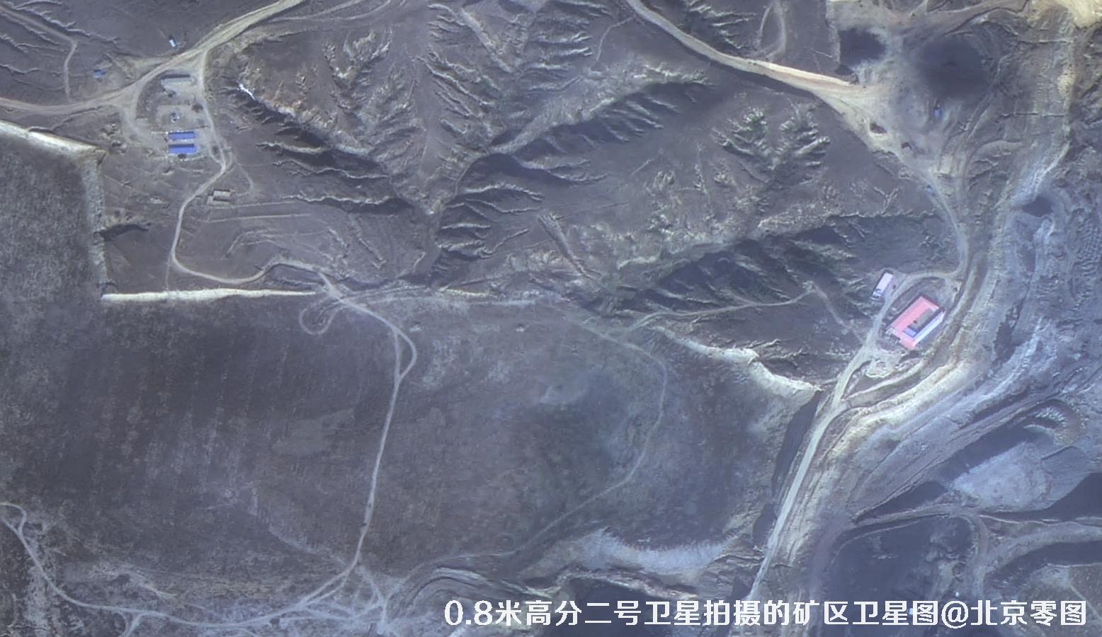 0.8米高分二号卫星拍摄的鄂尔多斯矿区卫星图