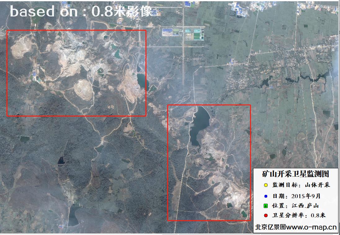 江西省庐山市2015年矿山开采卫星监测图