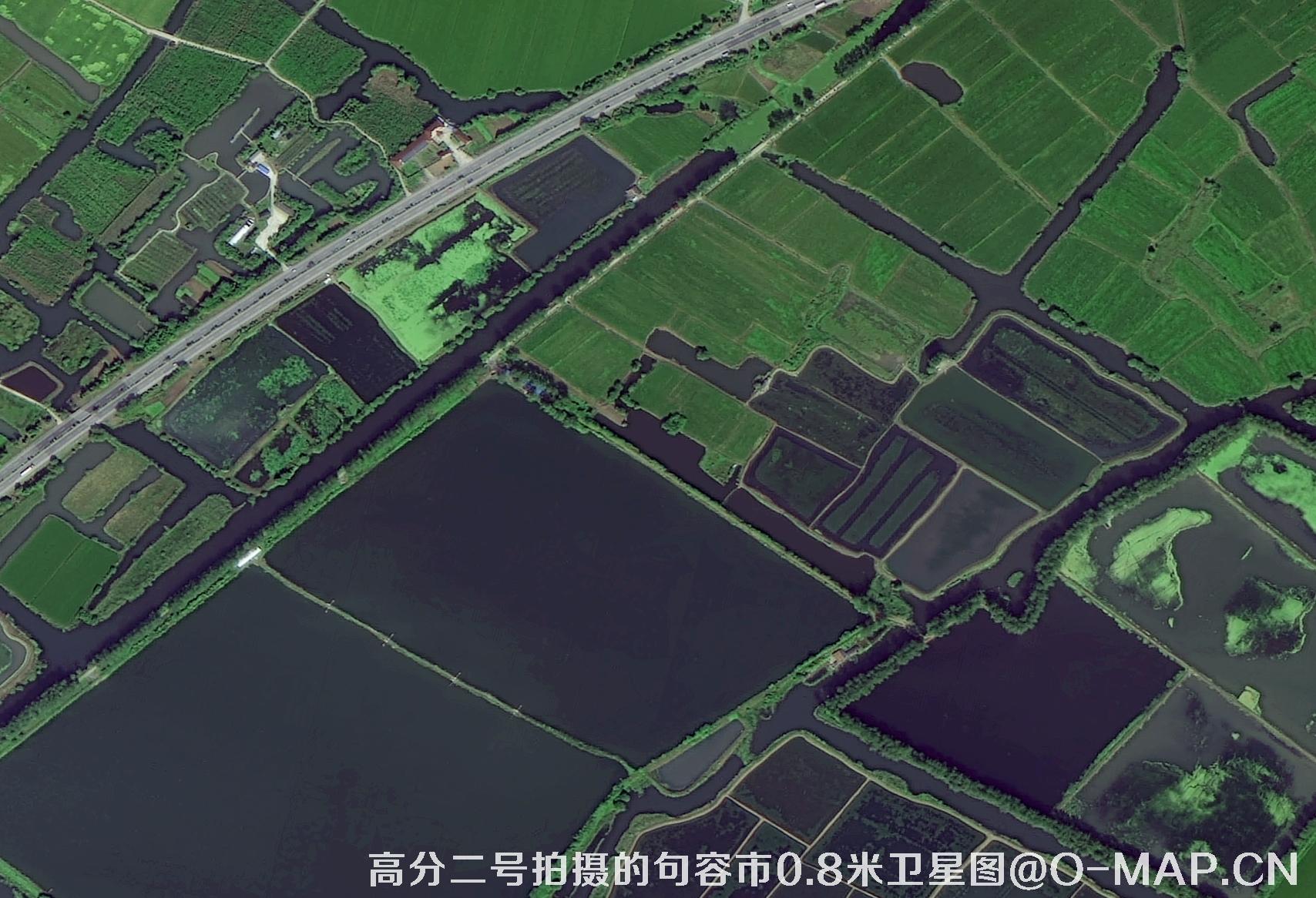 高分二号拍摄的江苏省句容市0.8米卫星图