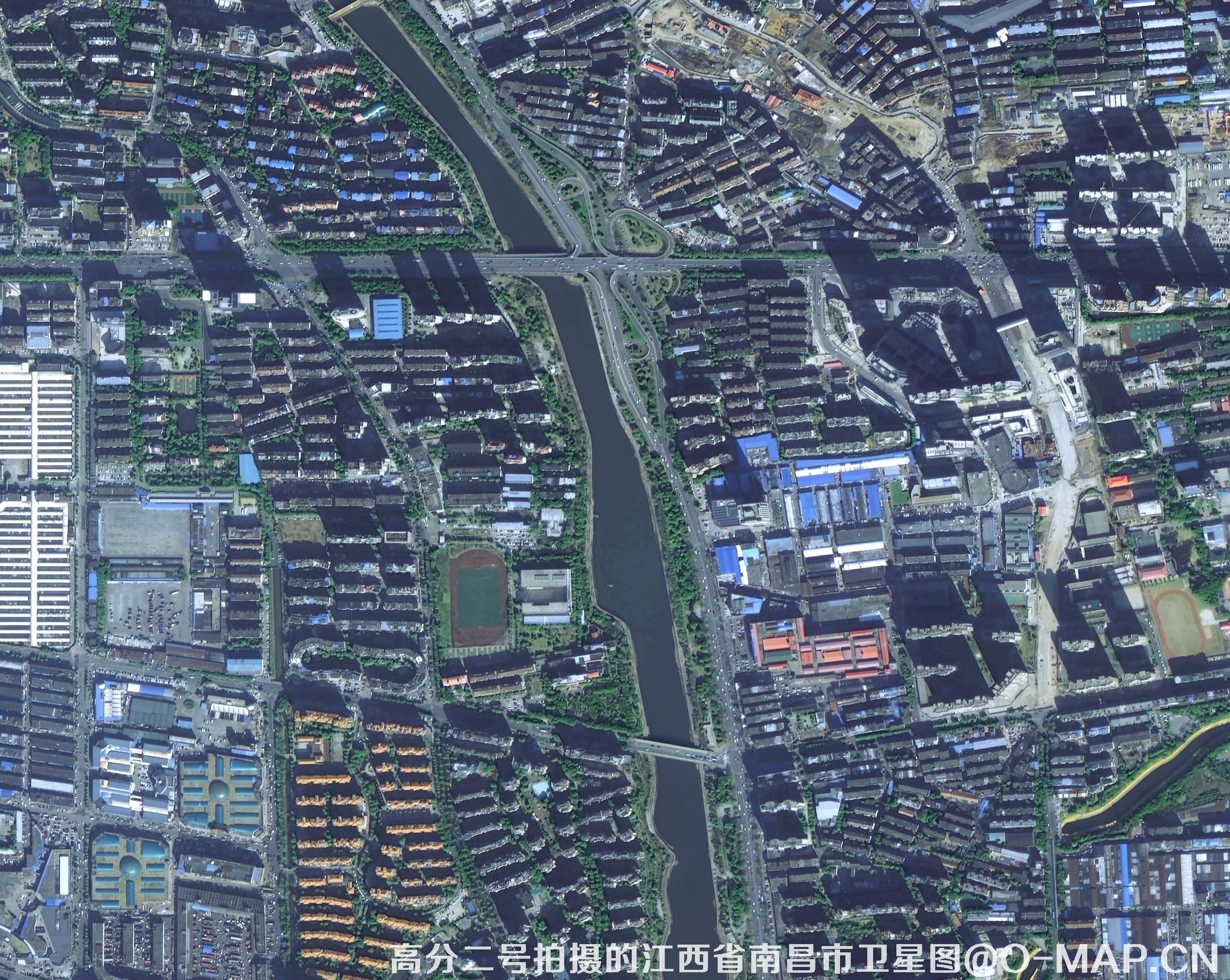高分二号拍摄的江西省南昌市卫星图