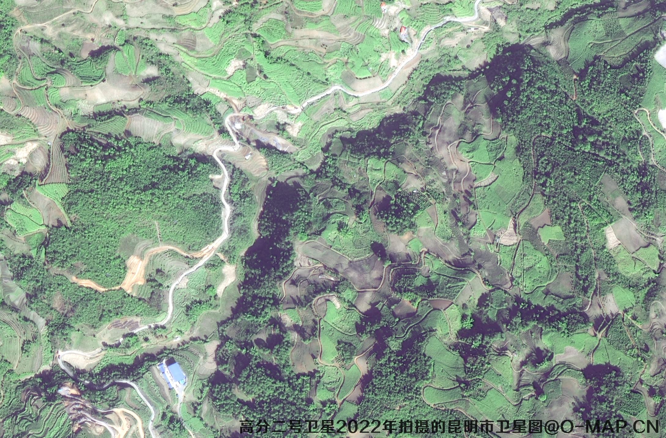 高分二号卫星2022年拍摄的云南省昆明市某保护区