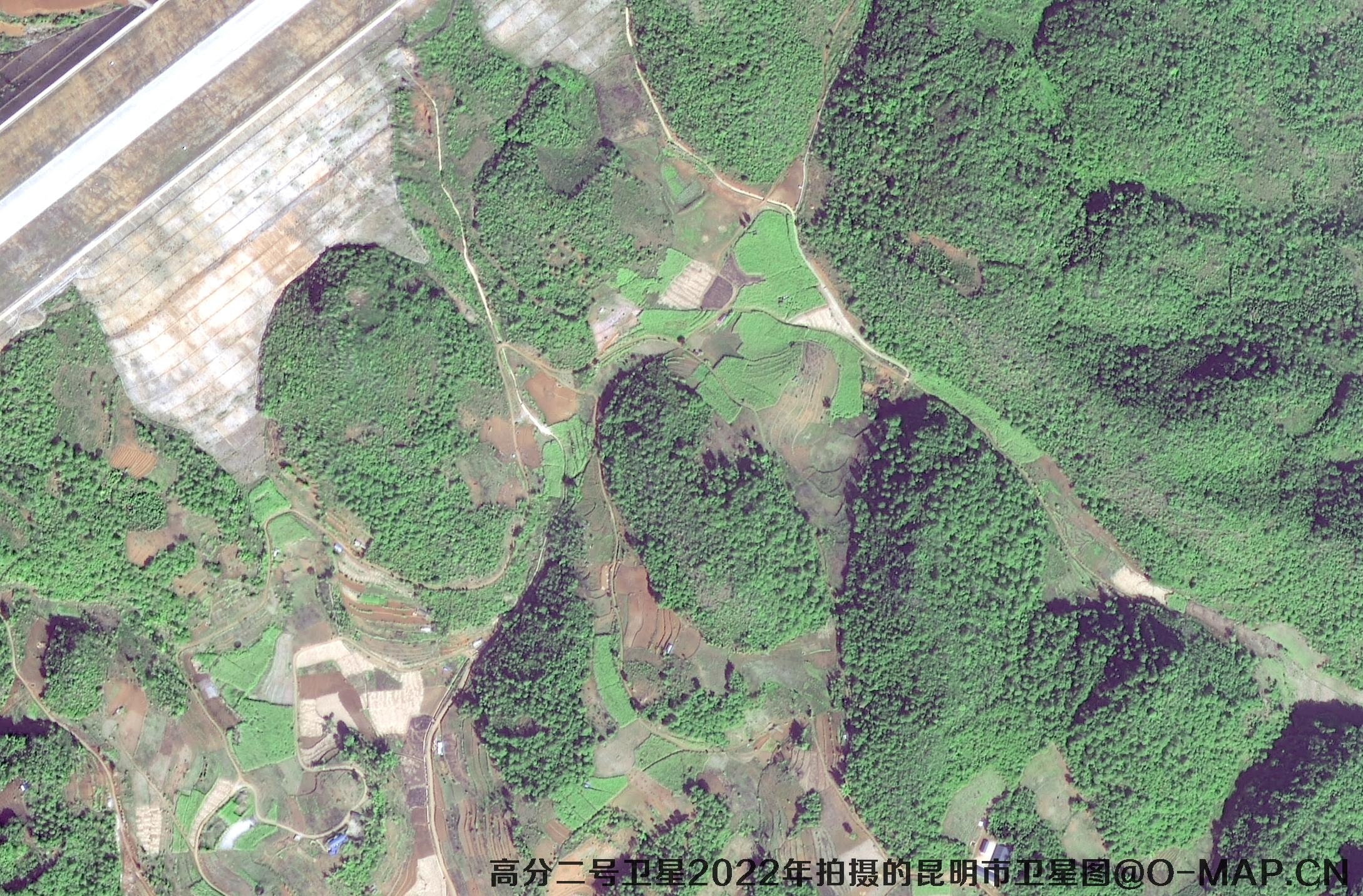 高分二号卫星2022年拍摄的云南省昆明市某保护区