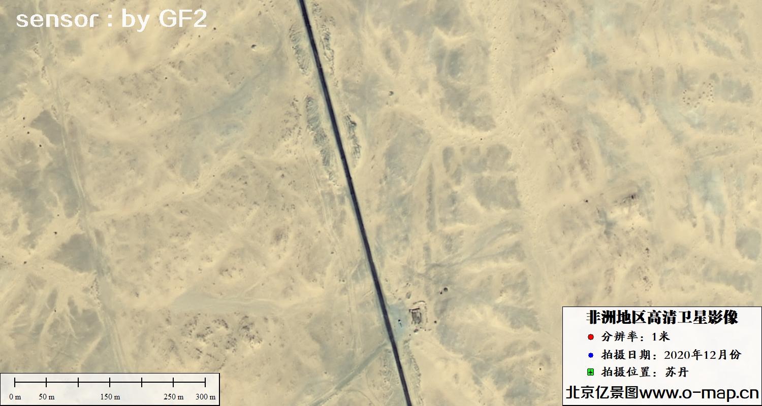 GF2卫星2020年12月拍摄的非洲苏丹尼罗河两岸影像图