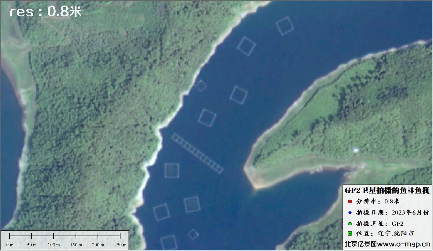 2023年6月份高分二号拍摄的沈阳市鱼筏卫星图