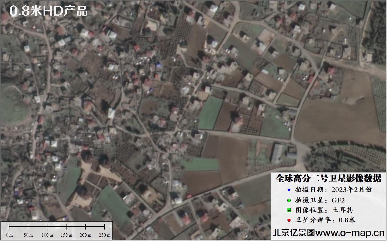 GF2高分二号卫星拍摄的土耳其某地区的房屋建筑