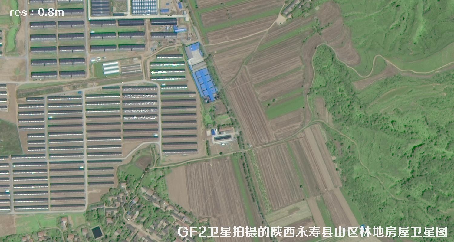 GF2卫星拍摄的0.8米分辨率影像图