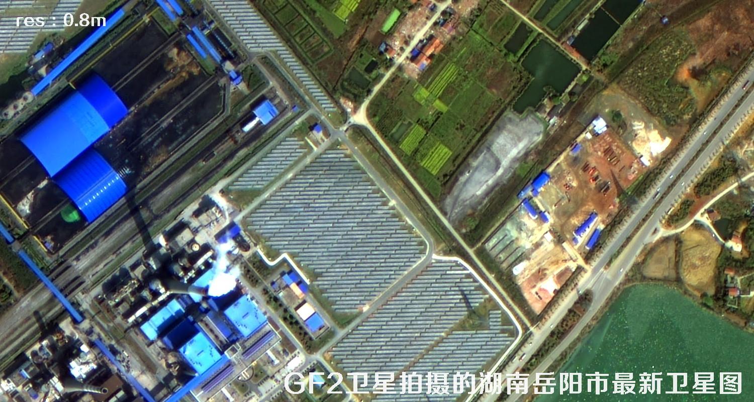 GF2高分二号卫星最新拍摄的湖南省岳阳市卫星影像图片