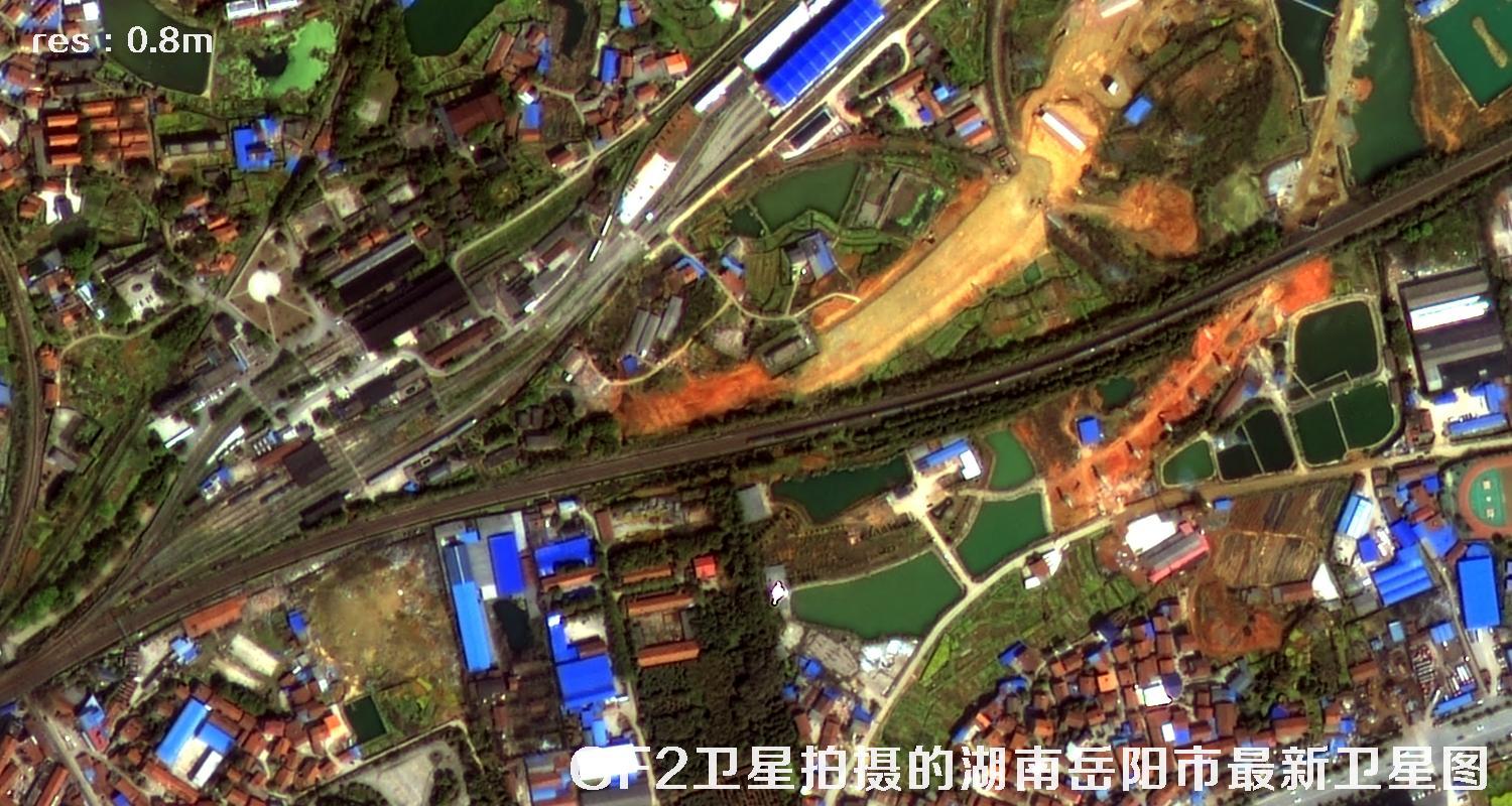 GF2高分二号卫星最新拍摄的湖南省岳阳市卫星影像图片
