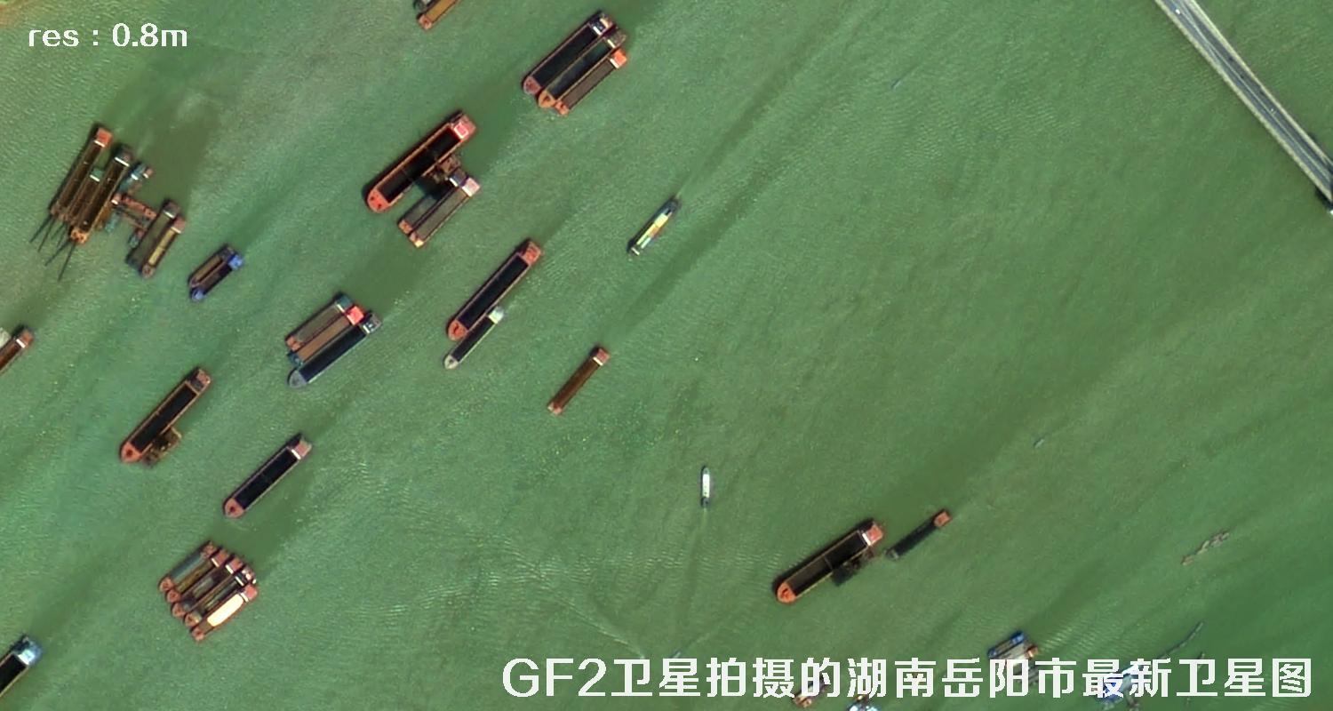 GF2高分二号卫星最新拍摄的湖南省岳阳市卫星影像图片