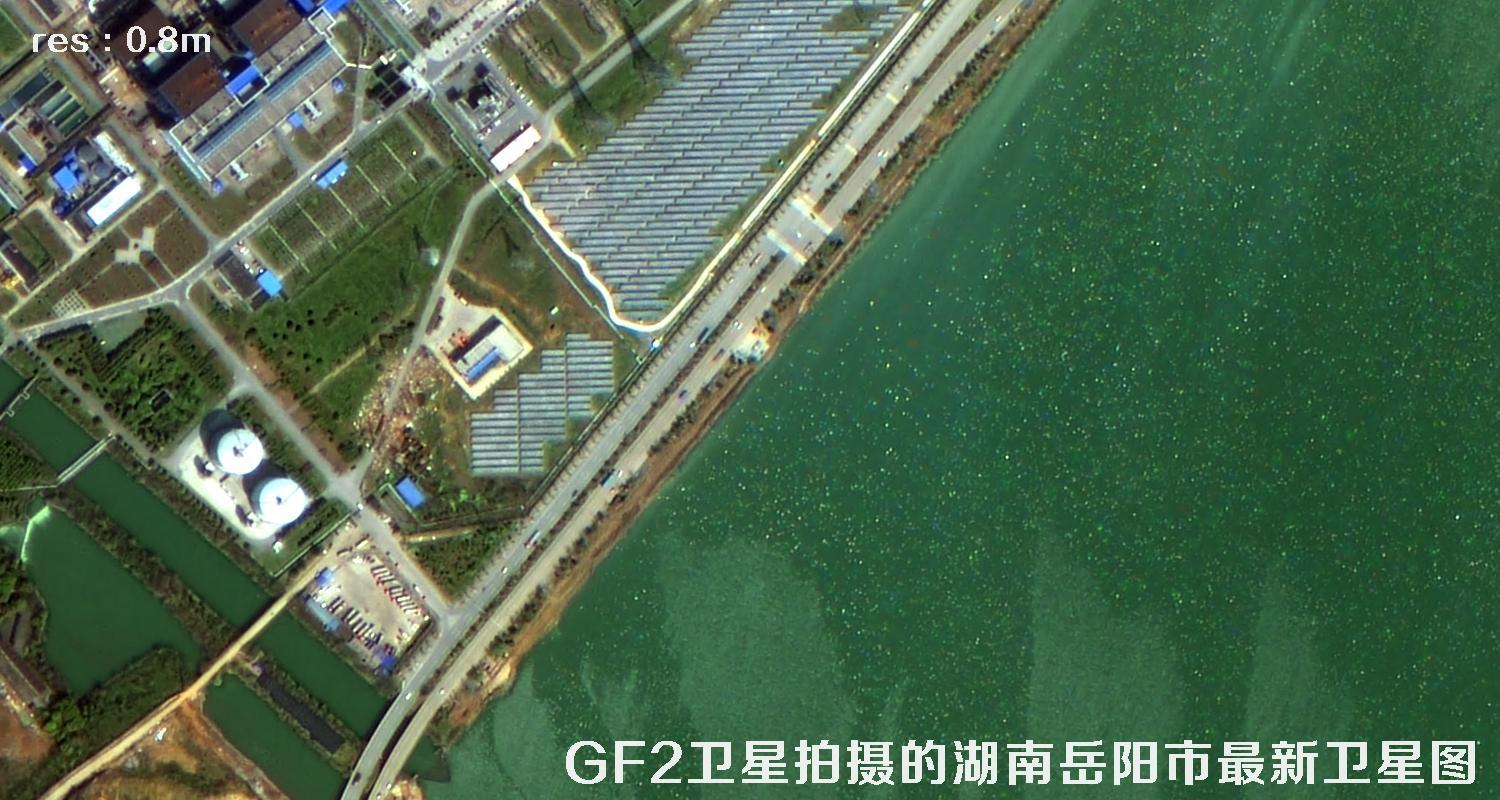 GF2高分二号卫星最新拍摄的湖南省岳阳市卫星影像图片