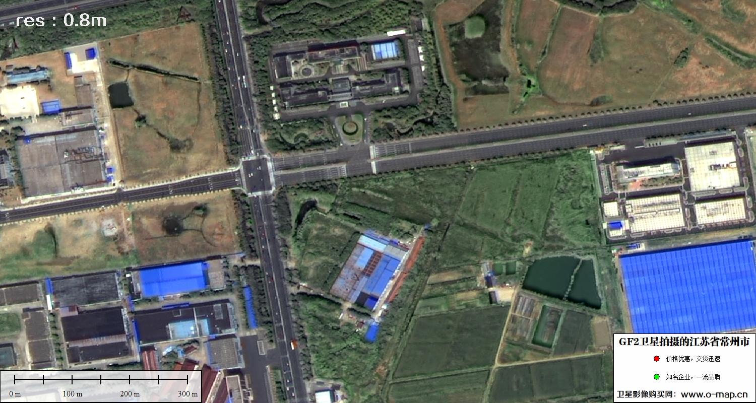 高分二号卫星拍摄的江苏省常州市卫星图