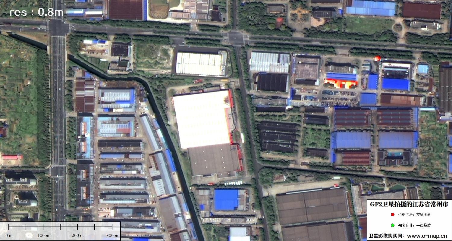 高分二号卫星拍摄的江苏省常州市卫星图