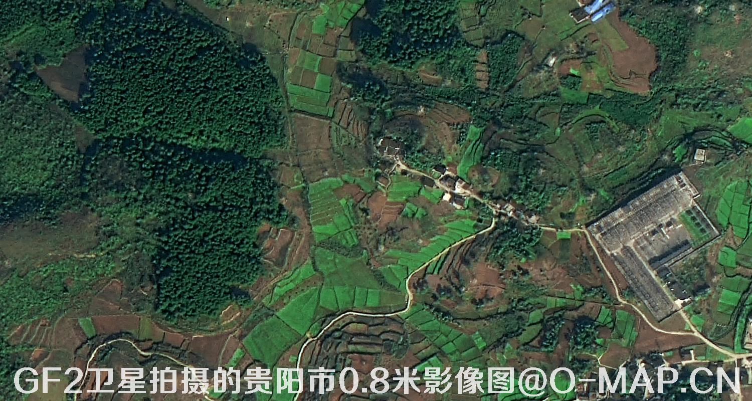 高分二号卫星拍摄的贵阳市0.8米分辨率影像图