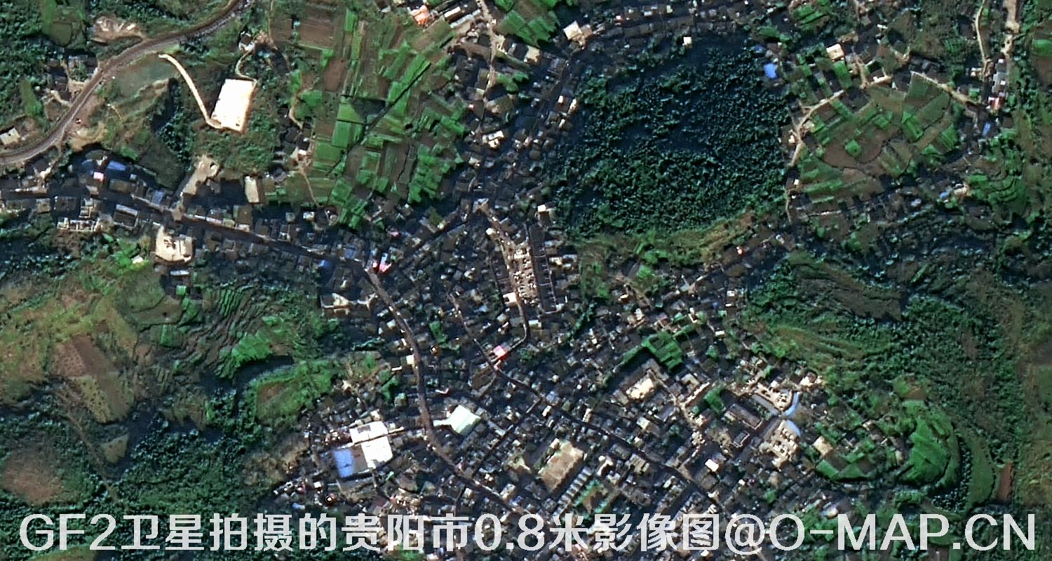 高分二号卫星拍摄的贵阳市0.8米分辨率影像图