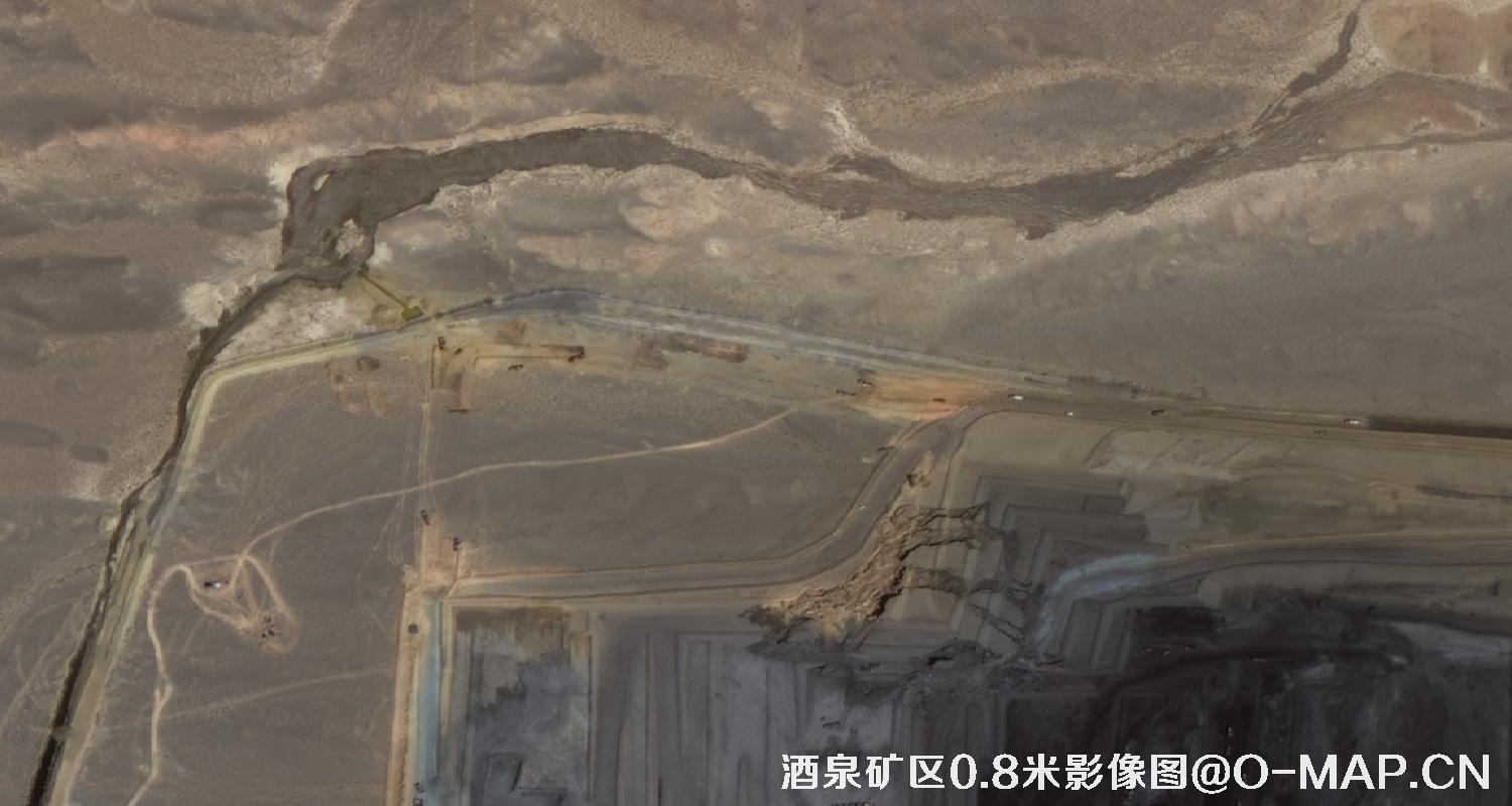 高分二号拍摄的甘肃省酒泉市矿区0.8米影像图