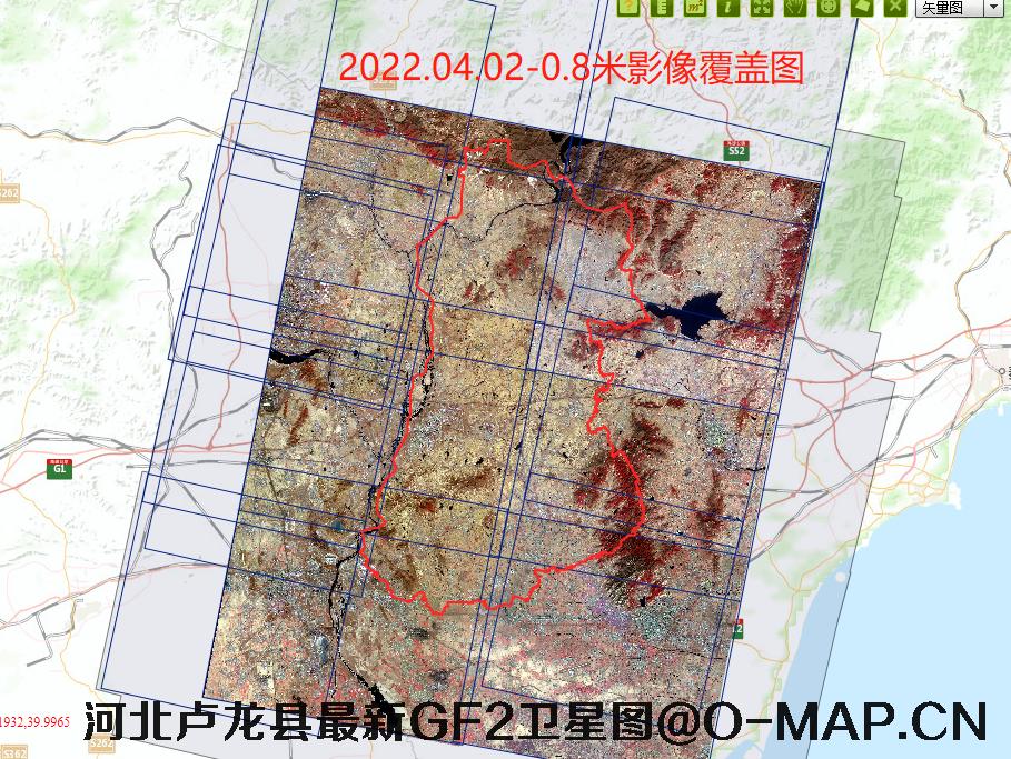 河北省秦皇岛卢龙县2022年最新高分二号卫星图