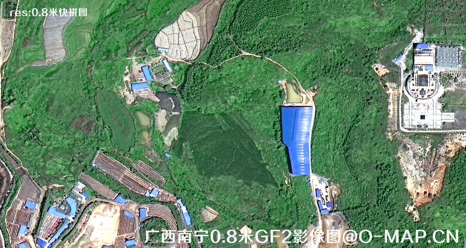 高分二号卫星拍摄的广西省南宁市五塘0.8米影像快拼图