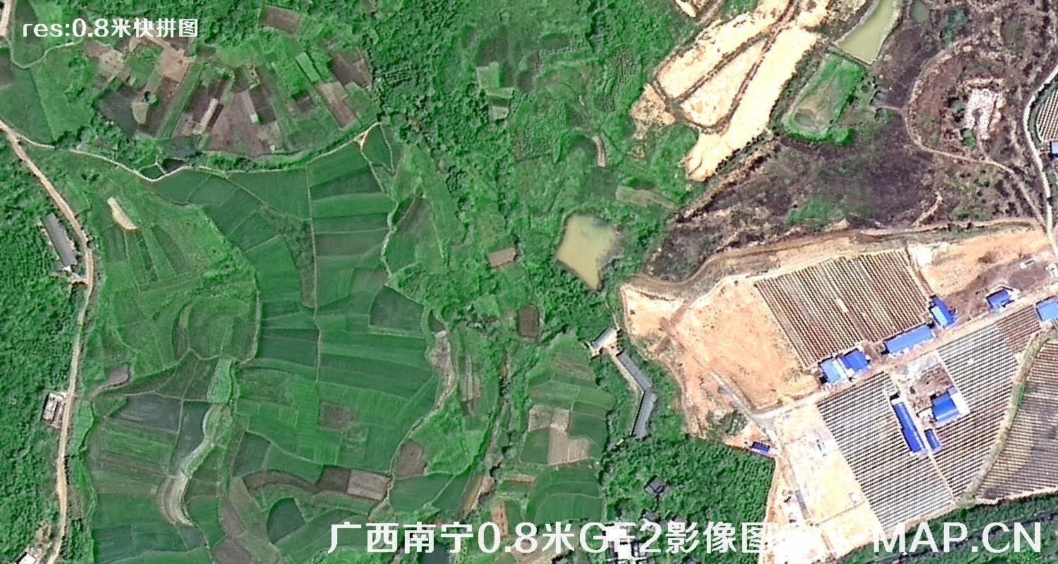 高分二号卫星拍摄的广西省南宁市五塘0.8米影像快拼图