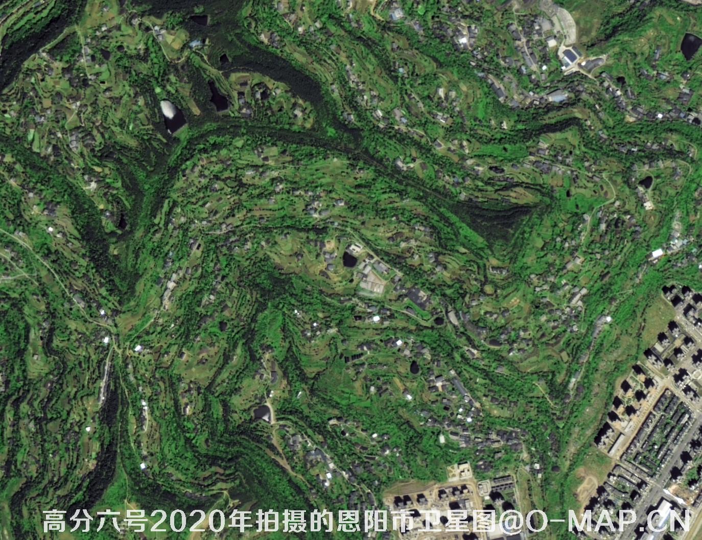 高分六号卫星2020年拍摄的巴中市恩阳区2米影像图