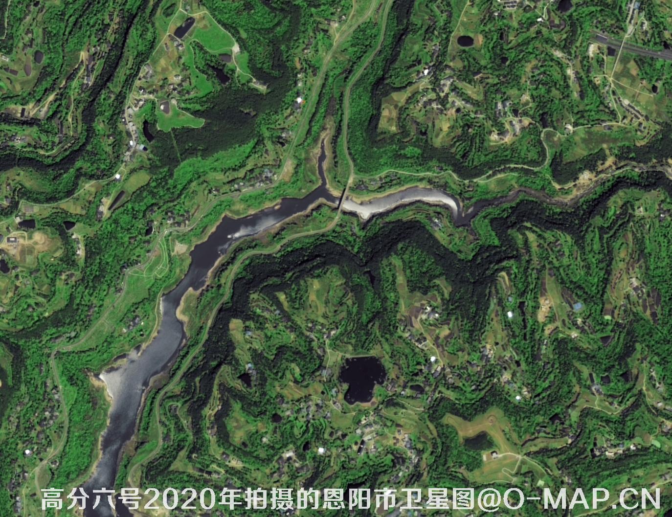 高分六号卫星2020年拍摄的巴中市恩阳区2米影像图