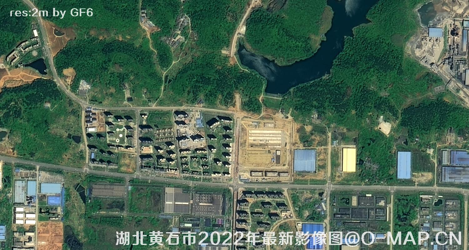湖北省黄石市2022年最新2米高分六号卫星影像图