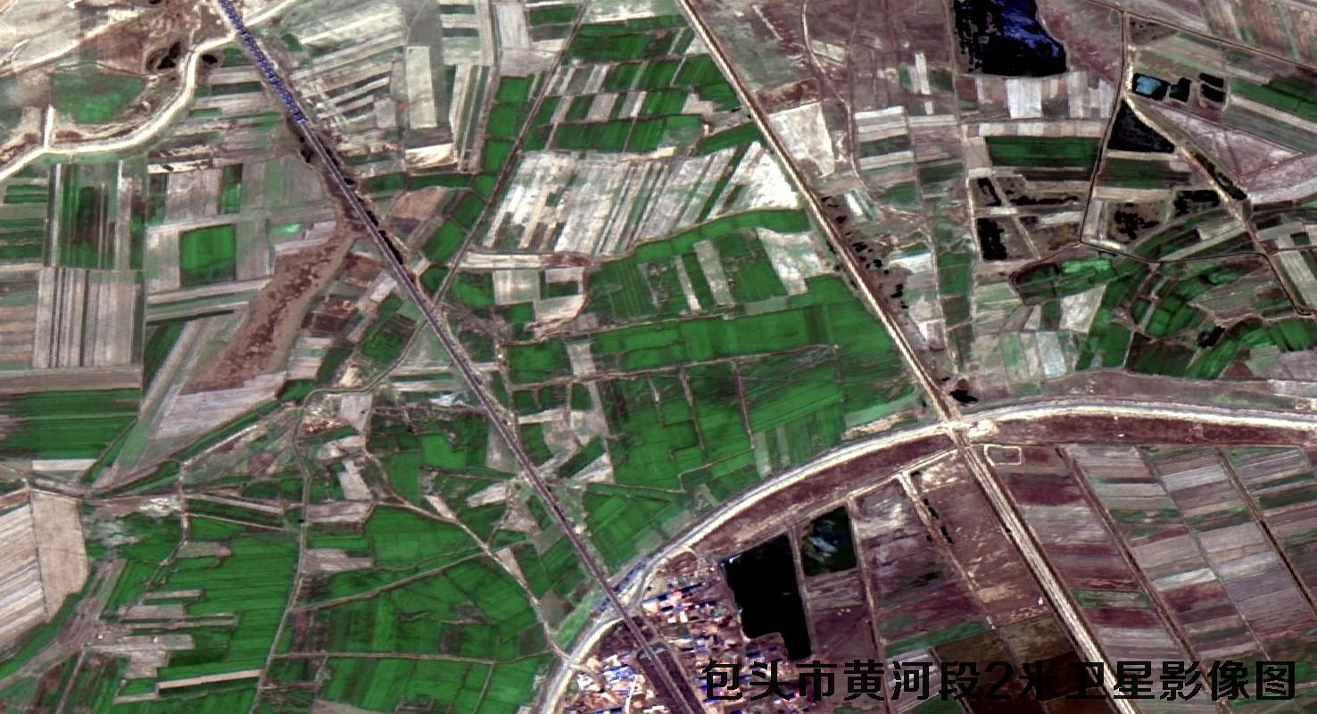 内蒙古自治区包头市黄河段2022年2米高分六号卫星图
